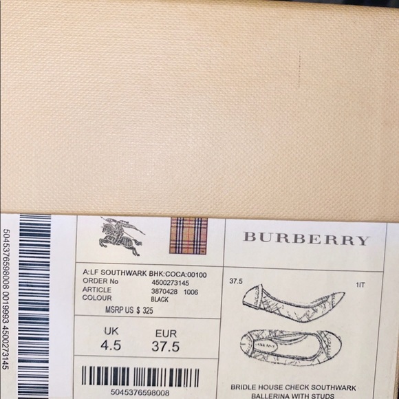 Burberry check ballerina flats with  studs - Picture 7 of 7